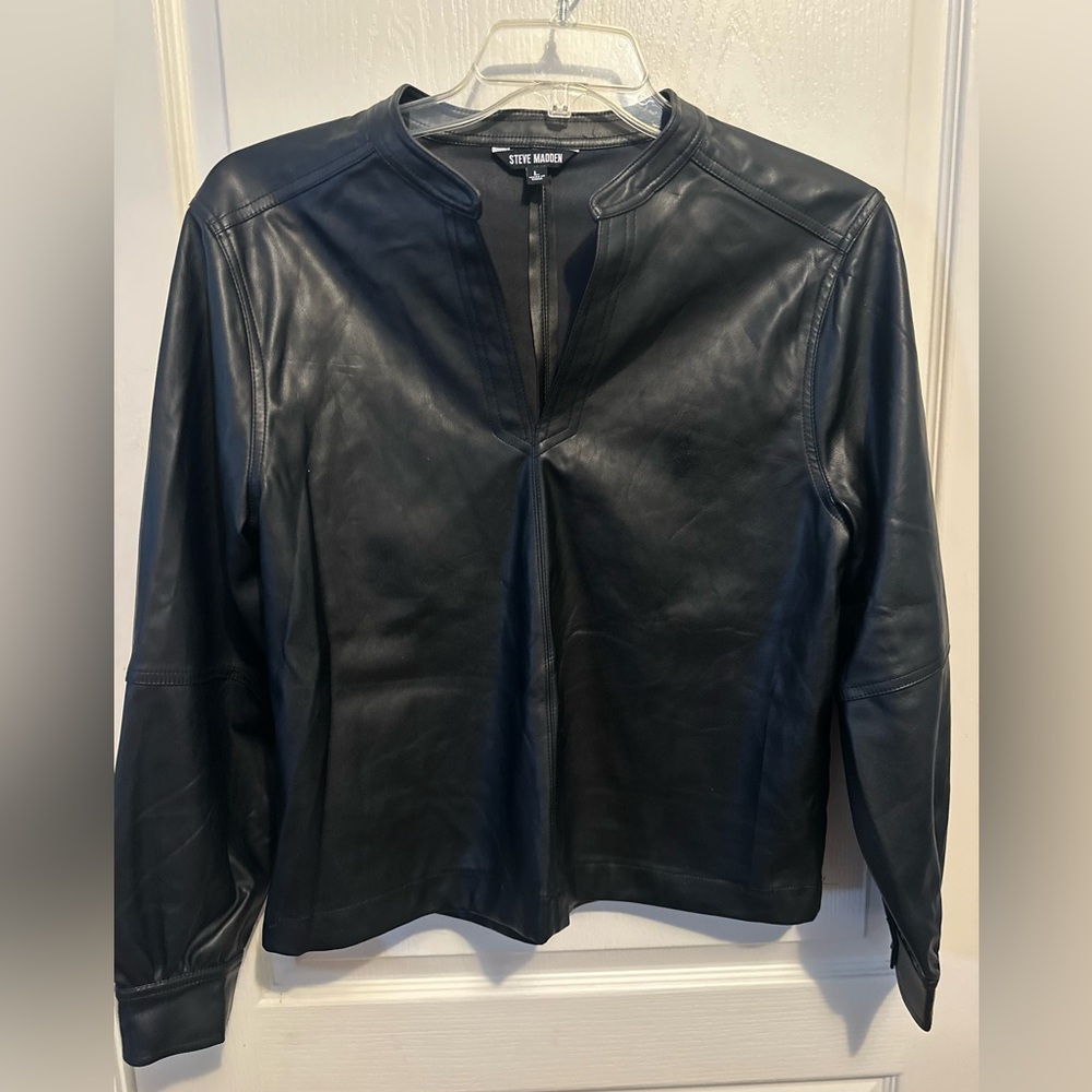 Steve Madden Black Leather Top